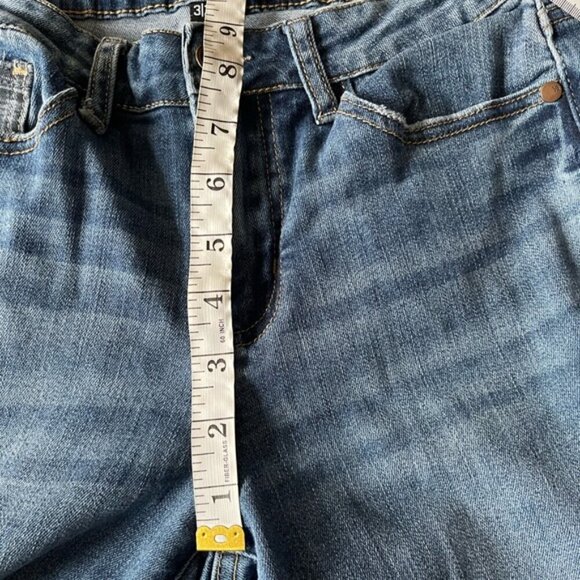 Judy Blue Plaid Cuffed Slim Fit Jean size 26 stretch classic medium wash jeans - Picture 14 of 16